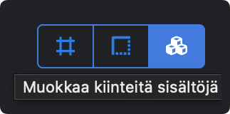 Muokkaa kiinteitä sisältöjä painike